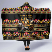 Gold Pierogi Flowers Over Dumplings Hooded Blanket