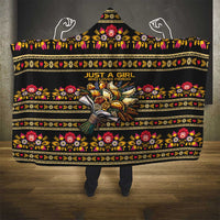 Gold Pierogi Flowers Over Dumplings Hooded Blanket