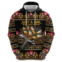 Gold Pierogi Flowers Over Dumplings Hoodie