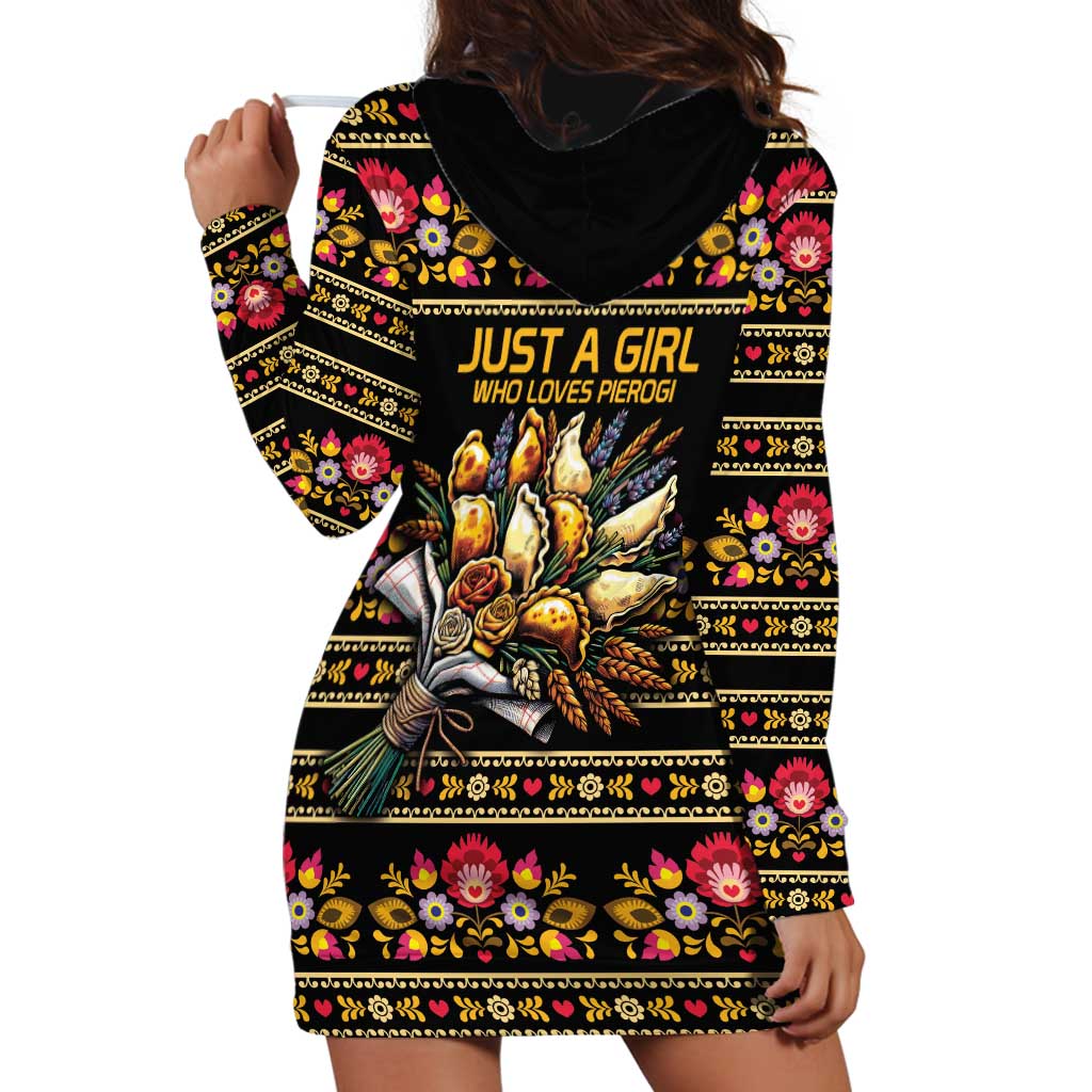 Gold Pierogi Flowers Over Dumplings Hoodie Dress