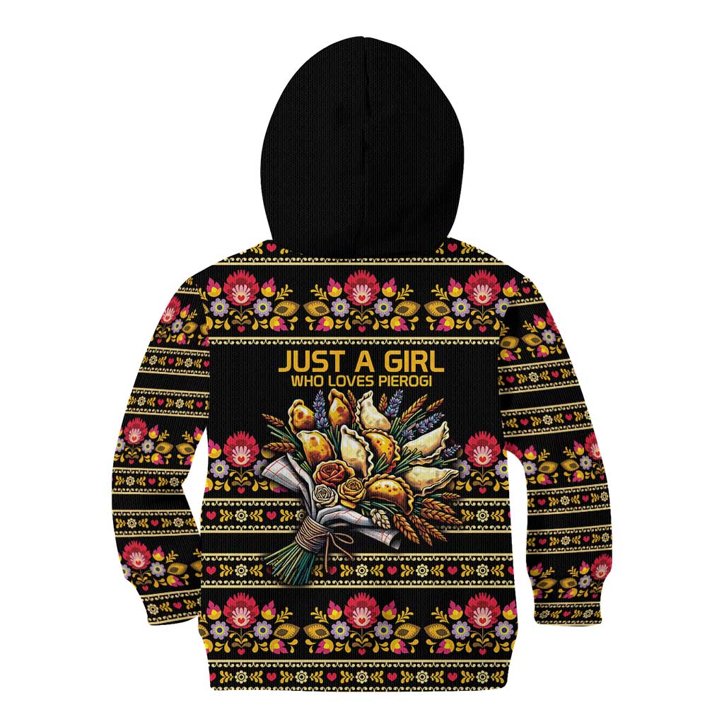 Gold Pierogi Flowers Over Dumplings Kid Hoodie