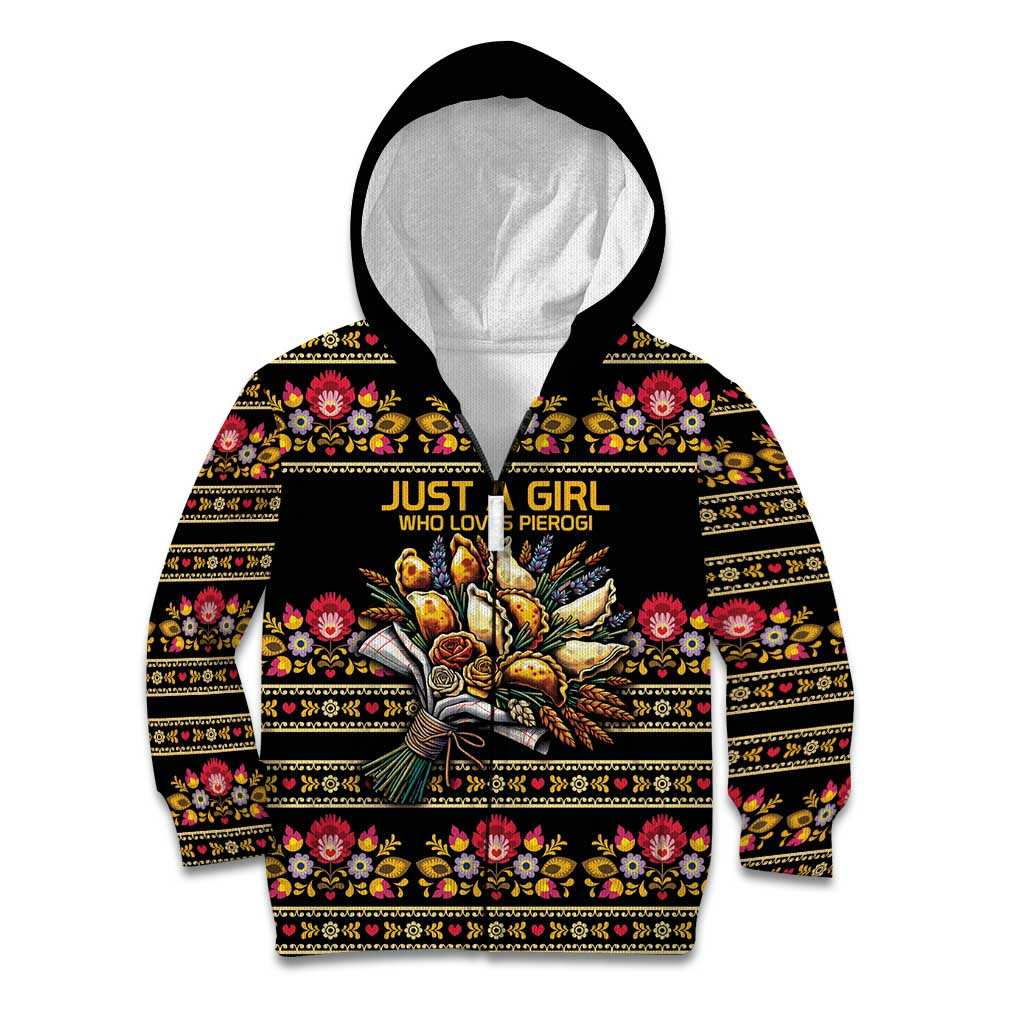 Gold Pierogi Flowers Over Dumplings Kid Hoodie