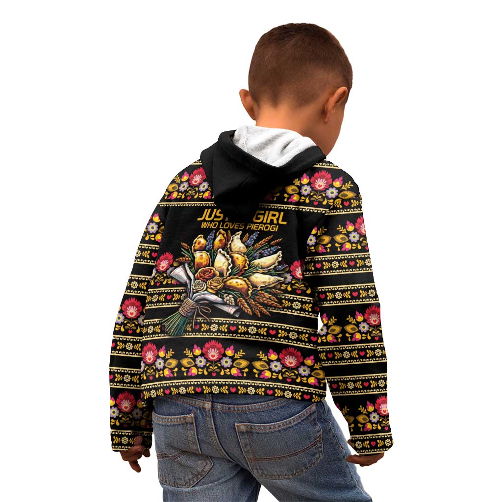 Gold Pierogi Flowers Over Dumplings Kid Hoodie