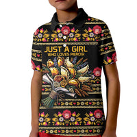 Gold Pierogi Flowers Over Dumplings Kid Polo Shirt