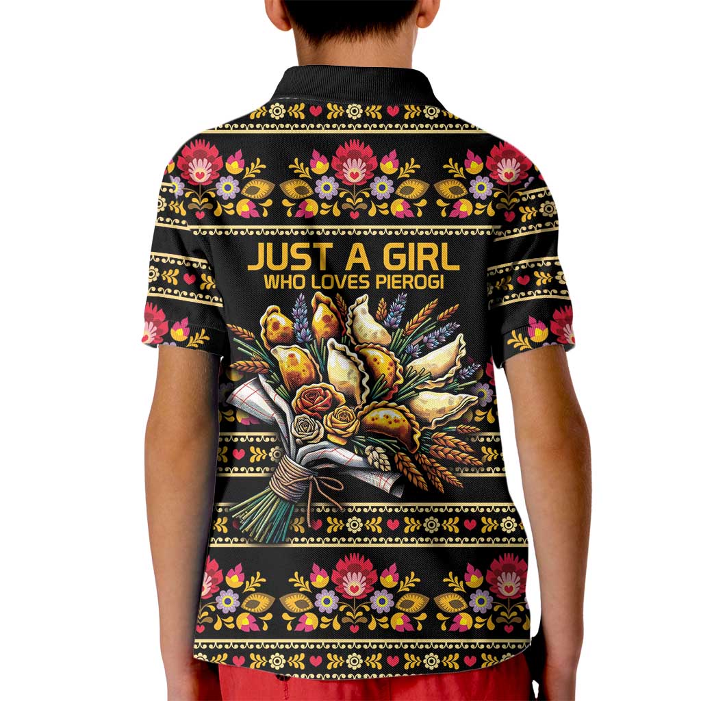 Gold Pierogi Flowers Over Dumplings Kid Polo Shirt
