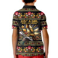 Gold Pierogi Flowers Over Dumplings Kid Polo Shirt