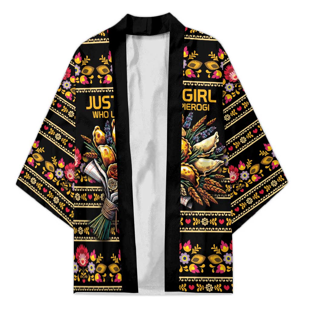 Gold Pierogi Flowers Over Dumplings Kimono