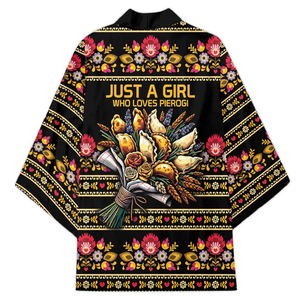 Gold Pierogi Flowers Over Dumplings Kimono