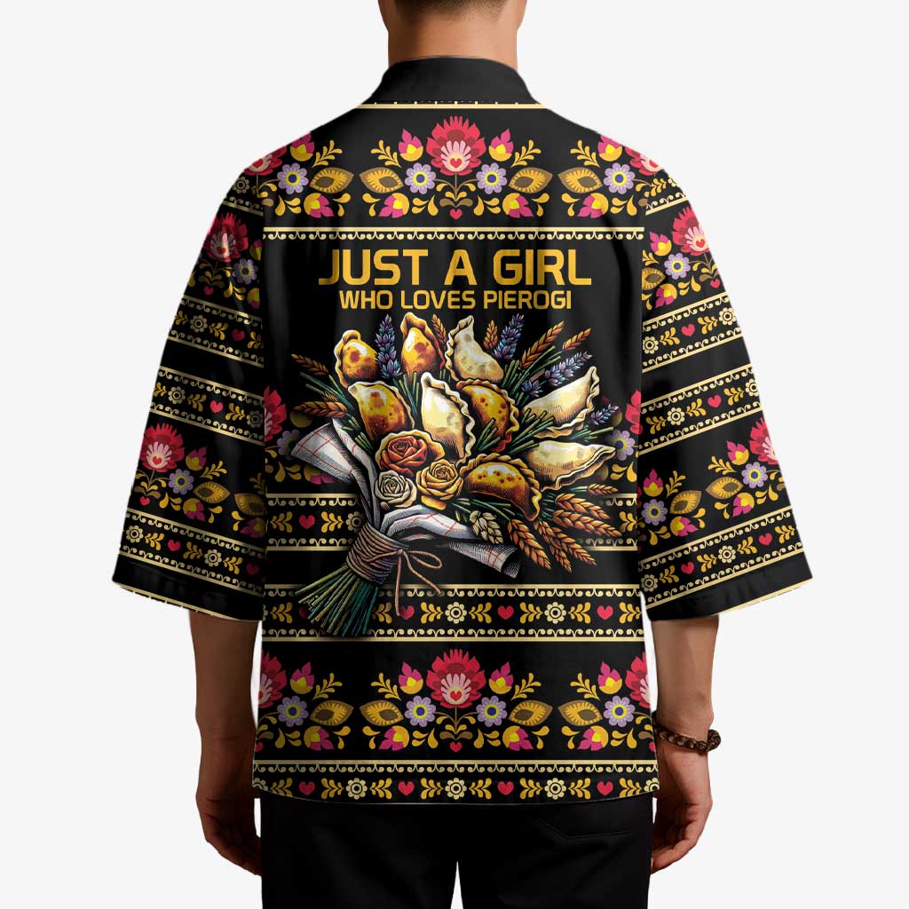 Gold Pierogi Flowers Over Dumplings Kimono