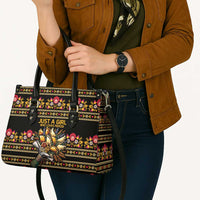 Gold Pierogi Flowers Over Dumplings Leather Bag