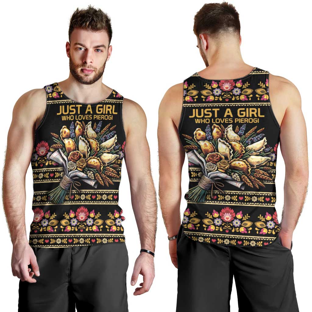 Gold Pierogi Flowers Over Dumplings Men Tank Top