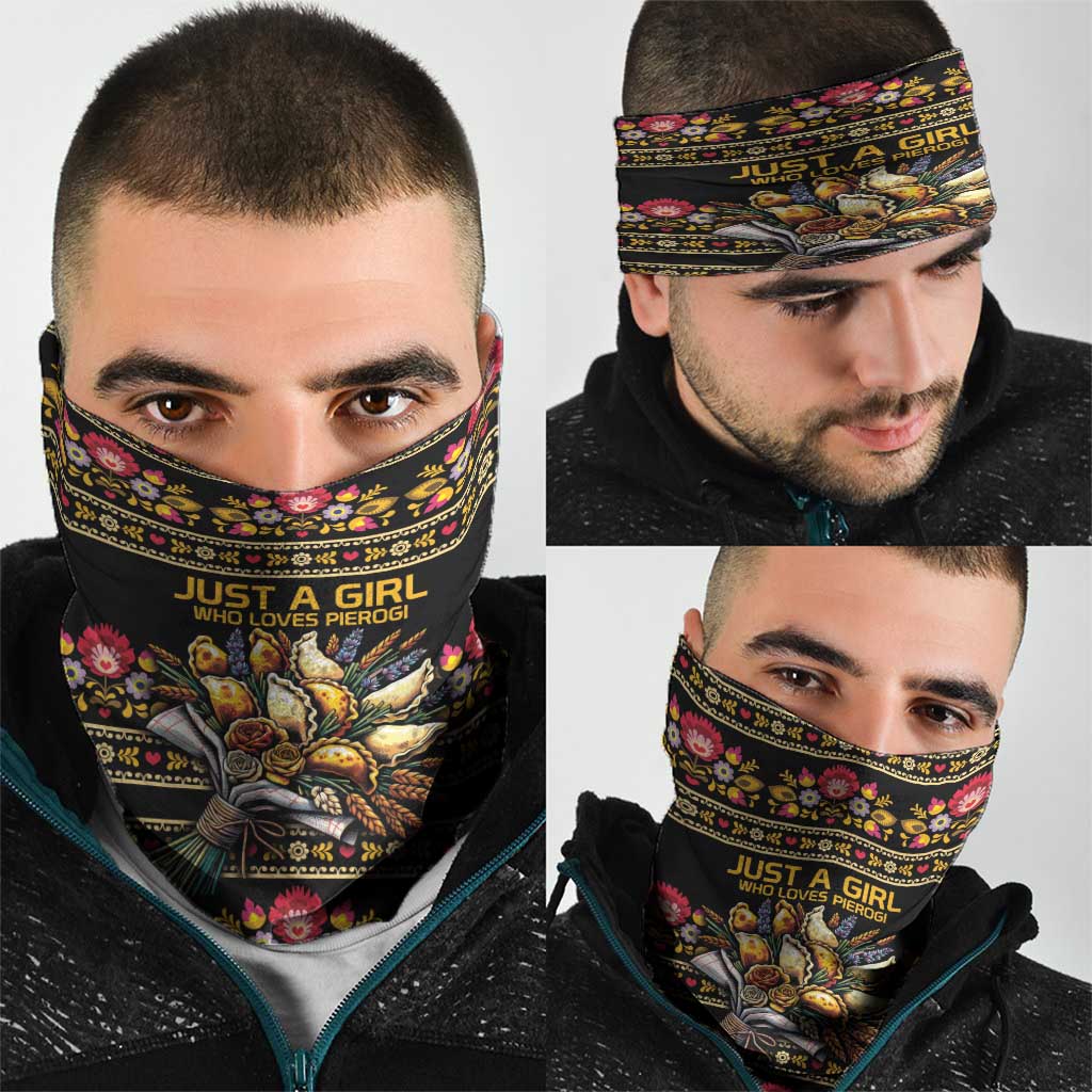 Gold Pierogi Flowers Over Dumplings Neck Gaiter