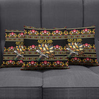 Gold Pierogi Flowers Over Dumplings Pillow Cover