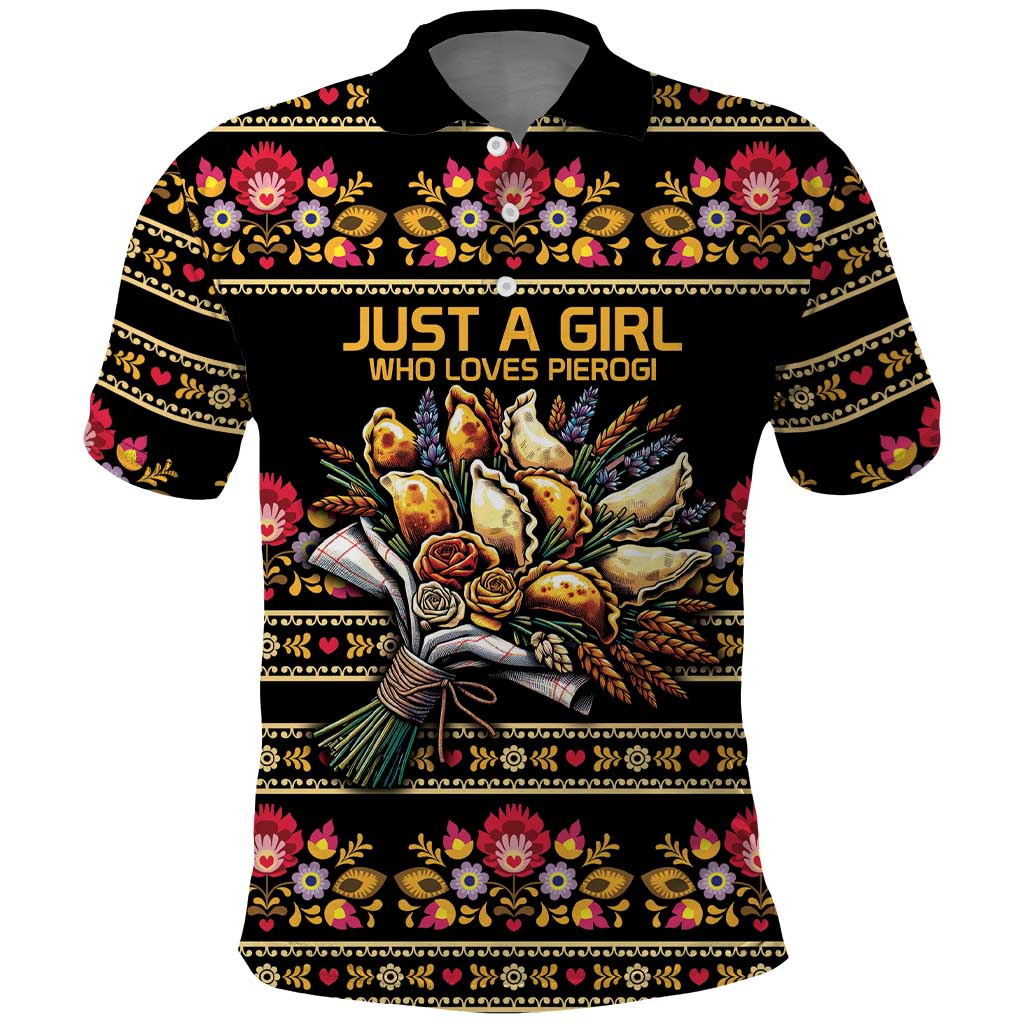 Gold Pierogi Flowers Over Dumplings Polo Shirt