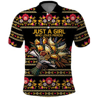 Gold Pierogi Flowers Over Dumplings Polo Shirt