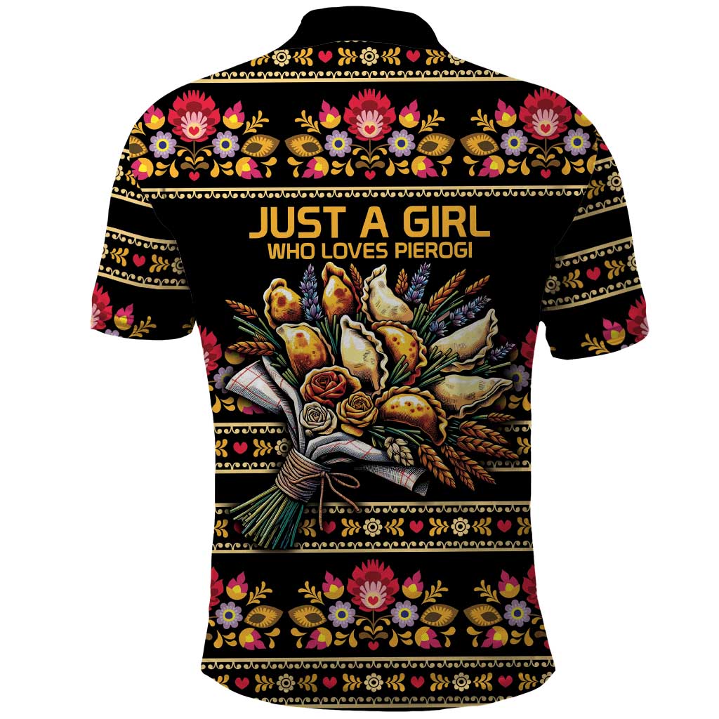Gold Pierogi Flowers Over Dumplings Polo Shirt