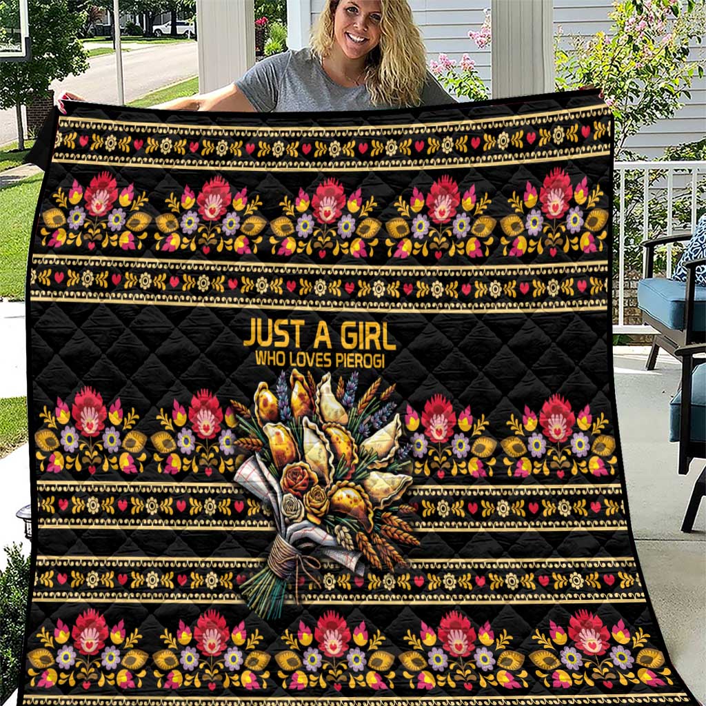 Gold Pierogi Flowers Over Dumplings Quilt