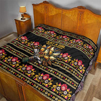 Gold Pierogi Flowers Over Dumplings Quilt