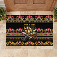 Gold Pierogi Flowers Over Dumplings Rubber Doormat