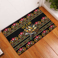 Gold Pierogi Flowers Over Dumplings Rubber Doormat