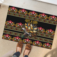 Gold Pierogi Flowers Over Dumplings Rubber Doormat