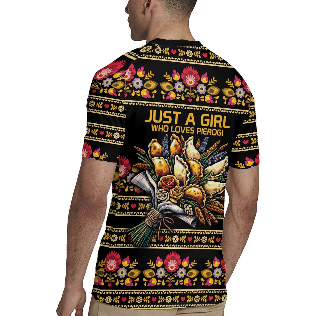 Gold Pierogi Flowers Over Dumplings Rugby Jersey