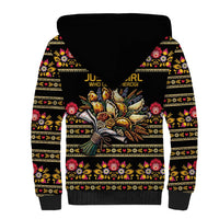 Gold Pierogi Flowers Over Dumplings Sherpa Hoodie