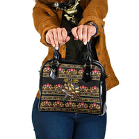 Gold Pierogi Flowers Over Dumplings Shoulder Handbag