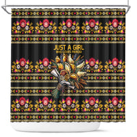 Gold Pierogi Flowers Over Dumplings Shower Curtain