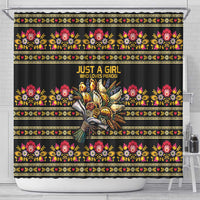 Gold Pierogi Flowers Over Dumplings Shower Curtain