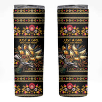 Gold Pierogi Flowers Over Dumplings Skinny Tumbler