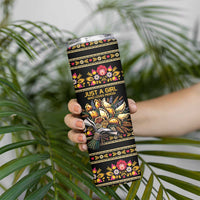 Gold Pierogi Flowers Over Dumplings Skinny Tumbler
