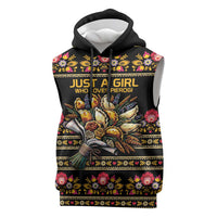 Gold Pierogi Flowers Over Dumplings Sleeveless Hoodie
