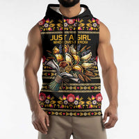 Gold Pierogi Flowers Over Dumplings Sleeveless Hoodie