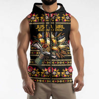 Gold Pierogi Flowers Over Dumplings Sleeveless Zip Hoodie