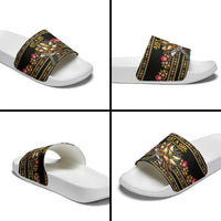 Gold Pierogi Flowers Over Dumplings Slide Sandals