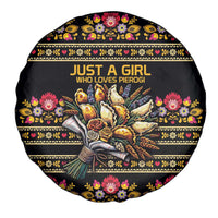 Gold Pierogi Flowers Over Dumplings Spare Tire Cover