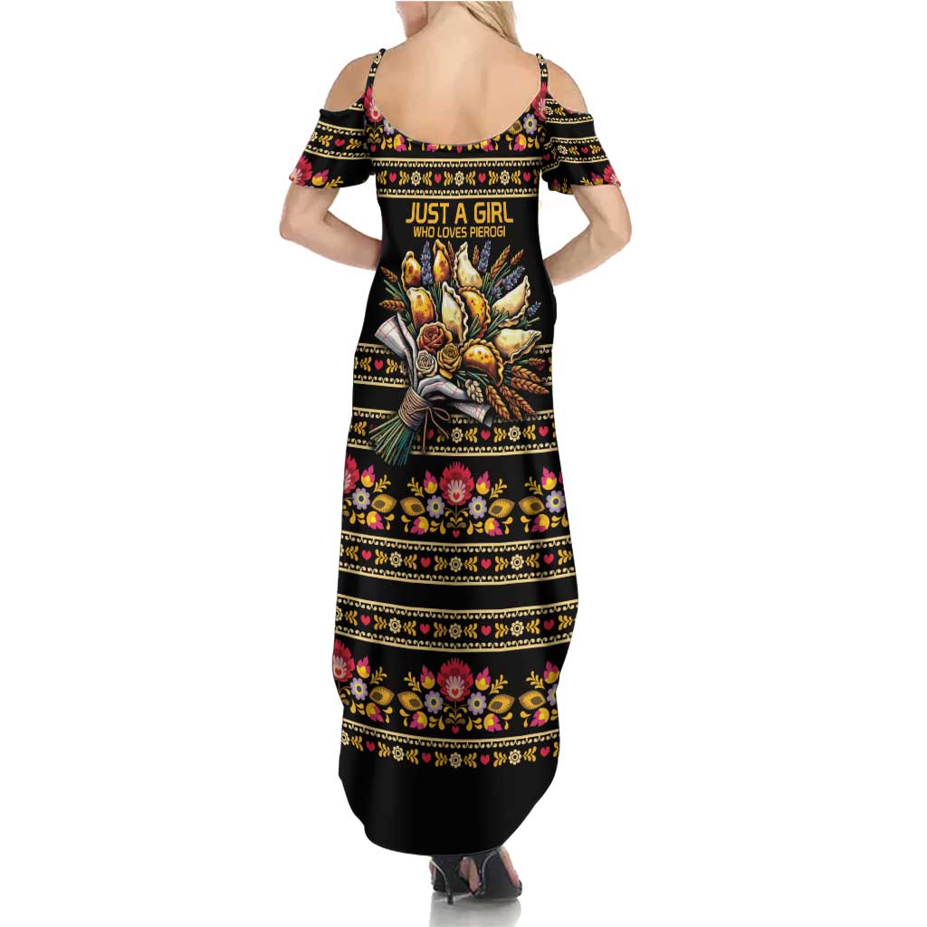 Gold Pierogi Flowers Over Dumplings Summer Maxi Dress