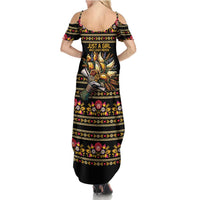 Gold Pierogi Flowers Over Dumplings Summer Maxi Dress