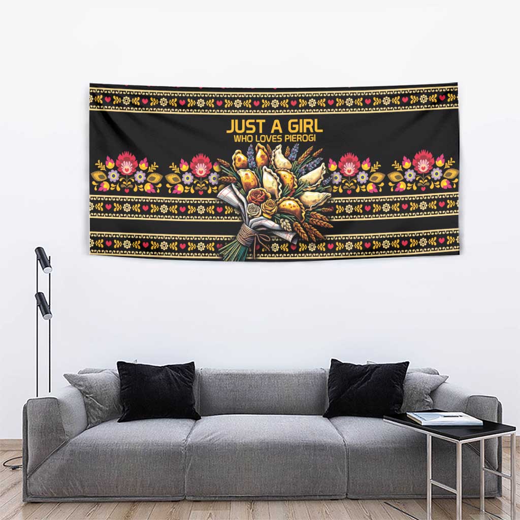 Gold Pierogi Flowers Over Dumplings Tapestry