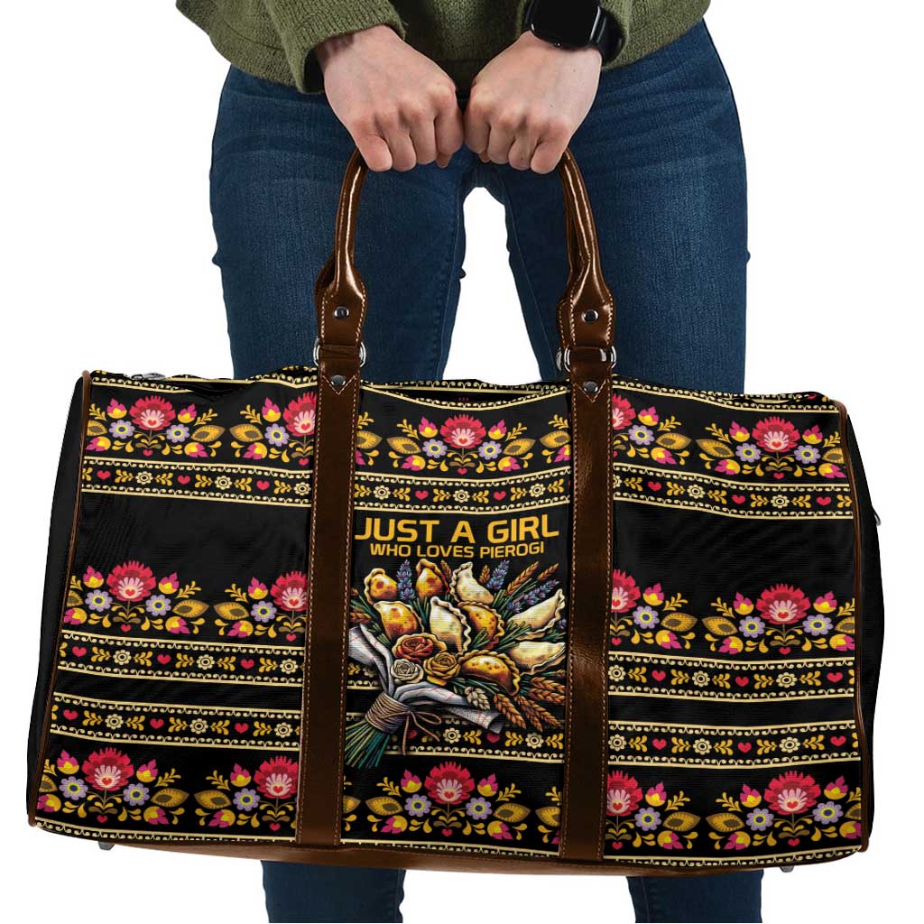 Gold Pierogi Flowers Over Dumplings Travel Bag
