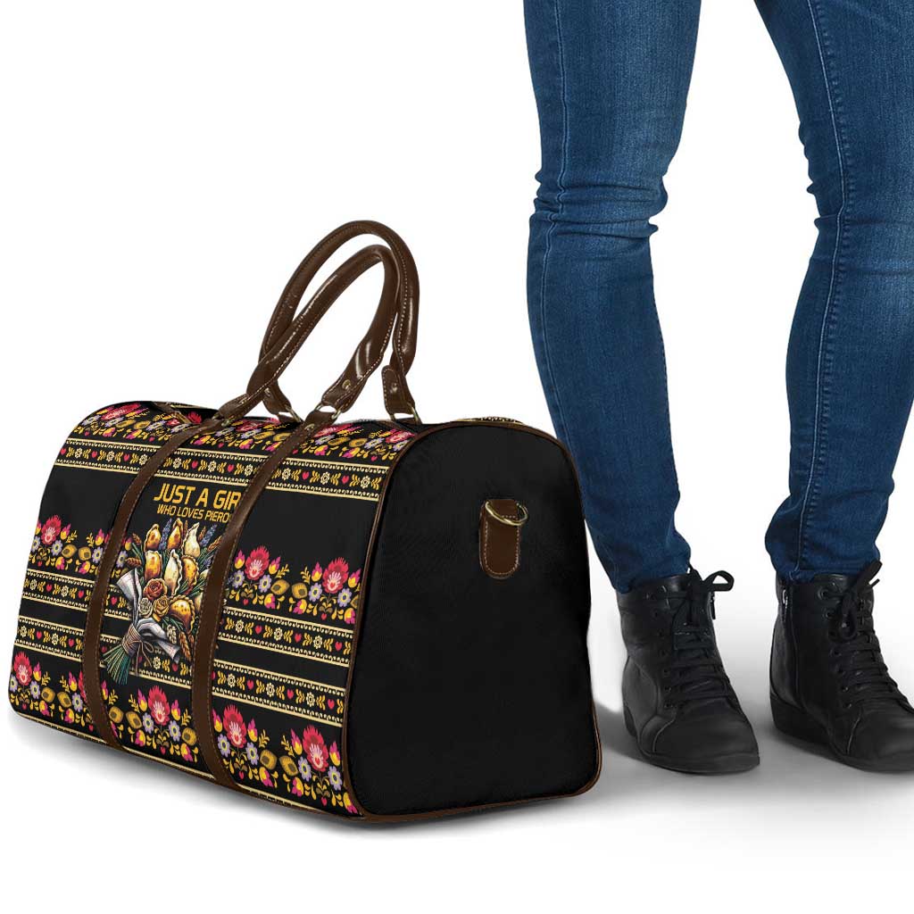 Gold Pierogi Flowers Over Dumplings Travel Bag