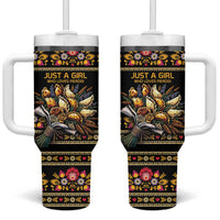 Gold Pierogi Flowers Over Dumplings Tumbler With Handle