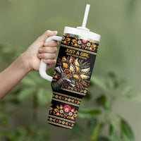 Gold Pierogi Flowers Over Dumplings Tumbler With Handle