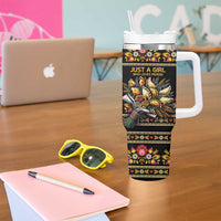 Gold Pierogi Flowers Over Dumplings Tumbler With Handle