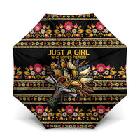 Gold Pierogi Flowers Over Dumplings Umbrella