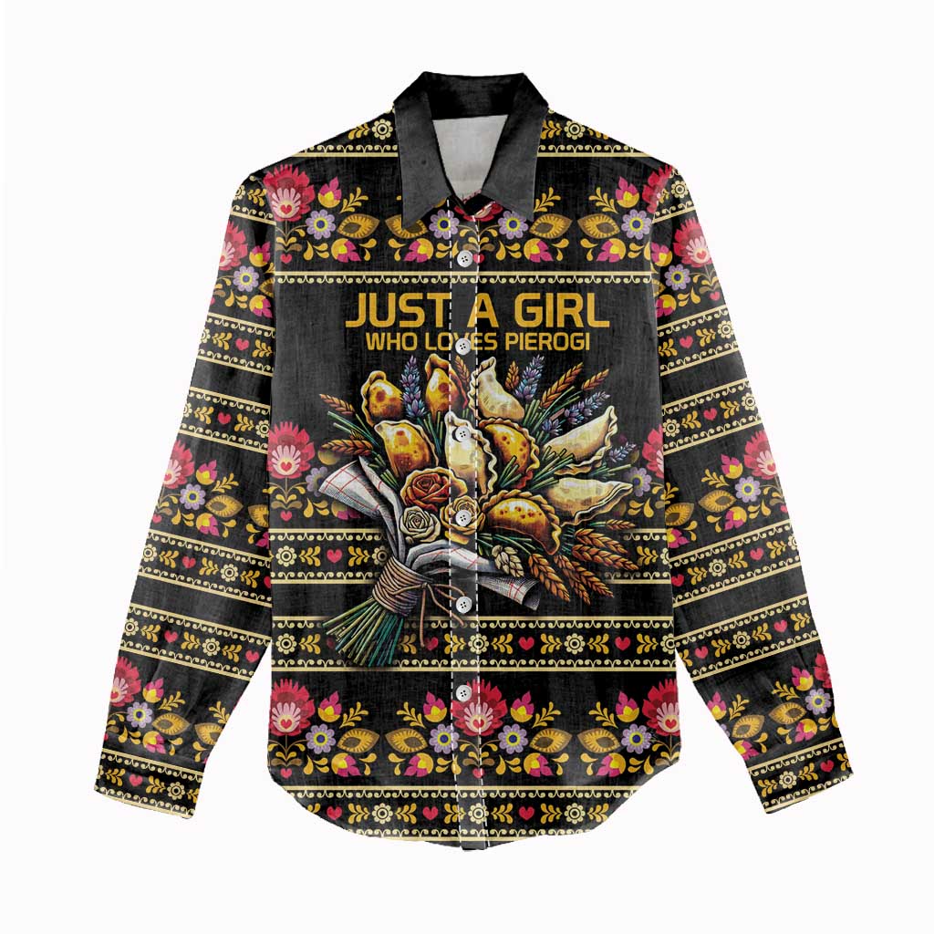 Gold Pierogi Flowers Over Dumplings Women Casual Shirt