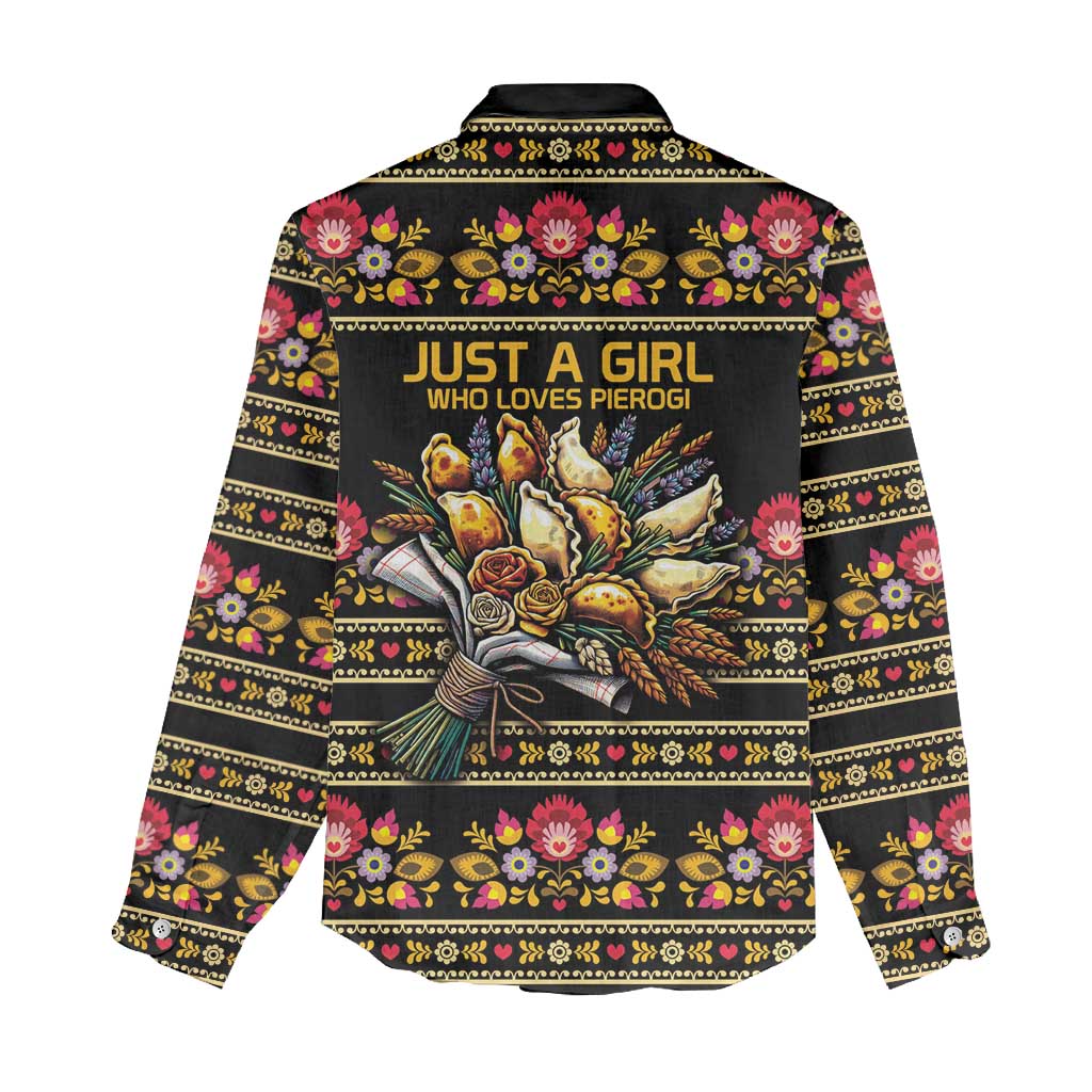 Gold Pierogi Flowers Over Dumplings Women Casual Shirt