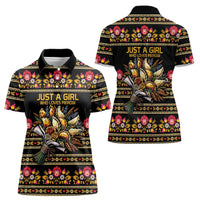 Gold Pierogi Flowers Over Dumplings Women Polo Shirt