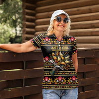 Gold Pierogi Flowers Over Dumplings Women Polo Shirt